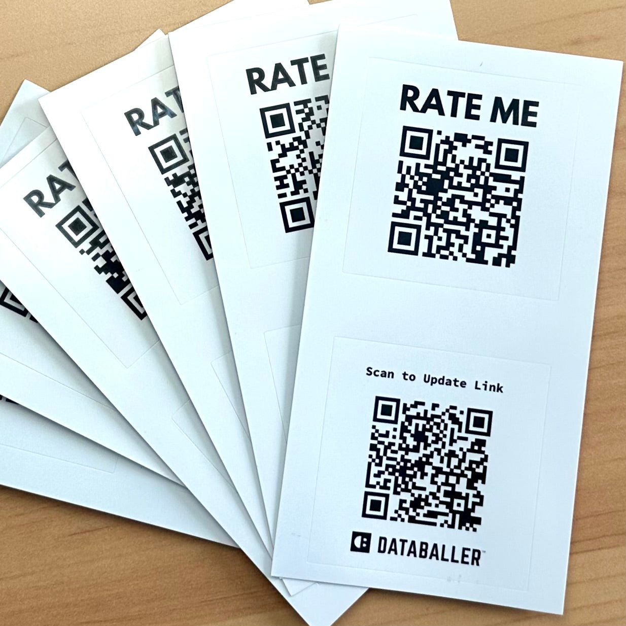 Programmable QR "Rate Me" Stickers - Updateable & Customizable Waterproof Vinyl Sticker Labels for Multi-purpose Use - Singles