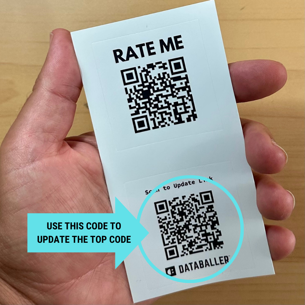 Programmable QR "Rate Me" Stickers - Updateable & Customizable Waterproof Vinyl Sticker Labels for Multi-purpose Use - Singles