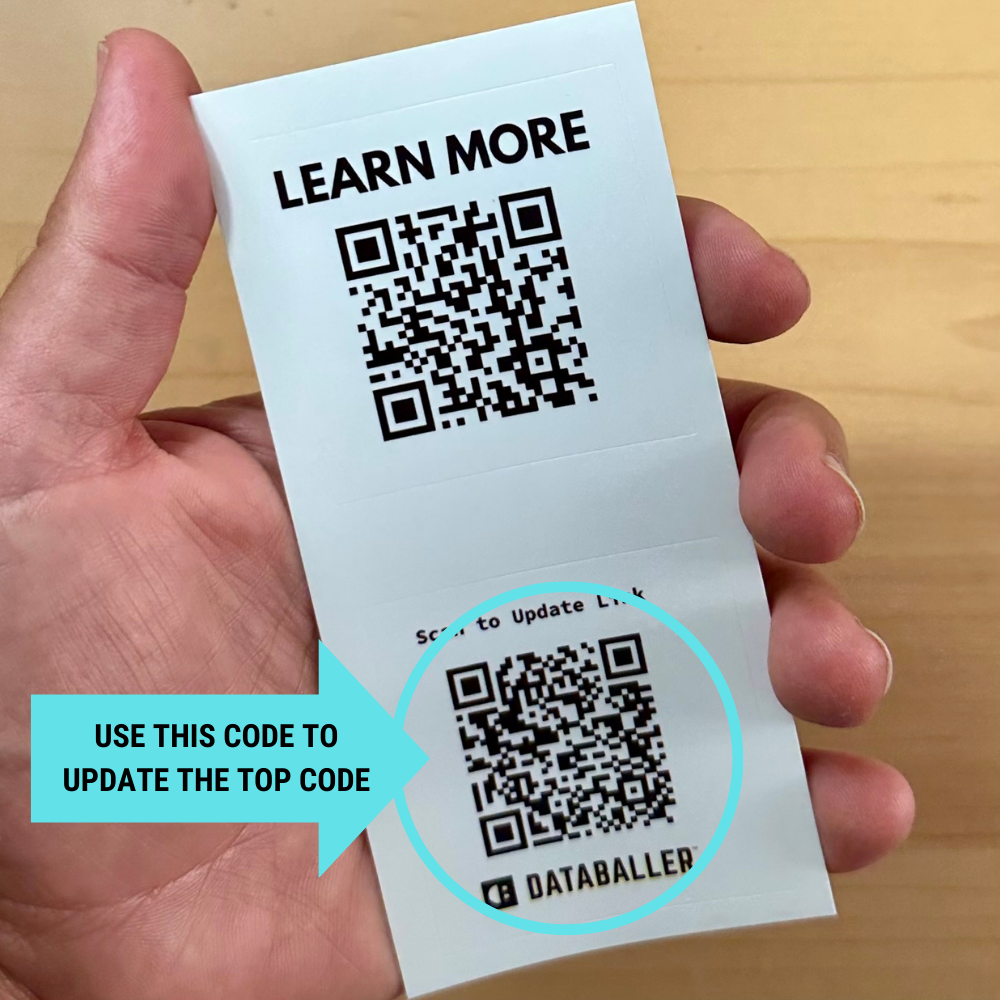Programmable QR "Learn More" Stickers - Updateable & Customizable Waterproof Vinyl Sticker Labels for Multi-purpose Use - Singles