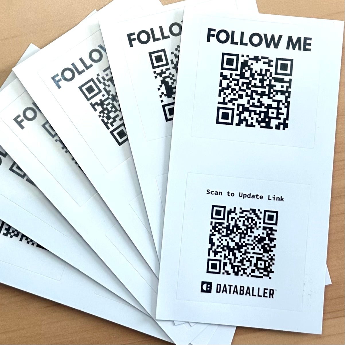 Programmable QR "Follow Me" Stickers - Updateable & Customizable Waterproof Vinyl Sticker Labels for Multi-purpose Use - Singles