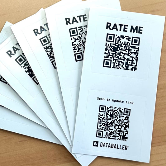 Programmable QR "Rate Me" Stickers - Updateable & Customizable Waterproof Vinyl Sticker Labels for Multi-purpose Use - Singles